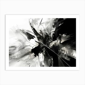 Unseen Forces Abstract Black And White 1 Art Print