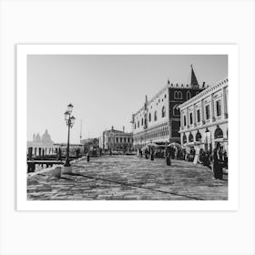 Venice Italy In Black And White 02 Art Print