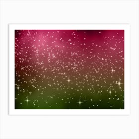 Yellow Pink Shining Star Background Art Print