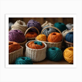 Baskets Of Yarn 1 Art Print