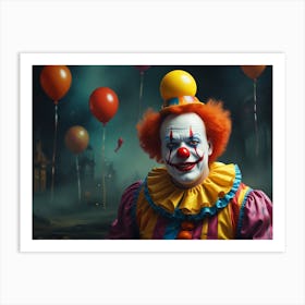 Clown With Balloons Art Print