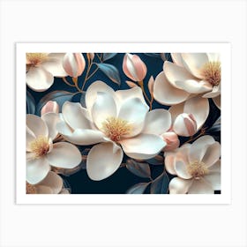 Magnolia Flowers Art Print