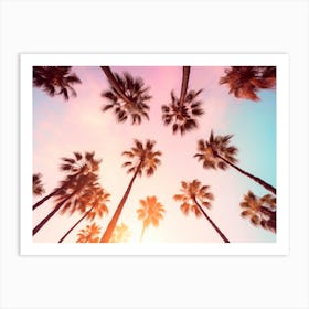 California Dreaming - Beverly Hills Sunset Palms Art Print