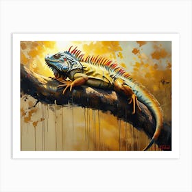 A Majestic Golden Iguana Lizard Pt. 3 Art Print