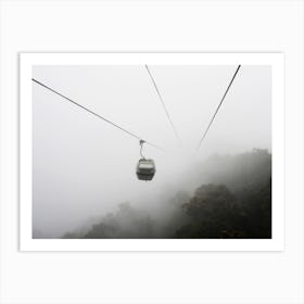 Cable Car In Misty Foggy Hazy Weather Art Print