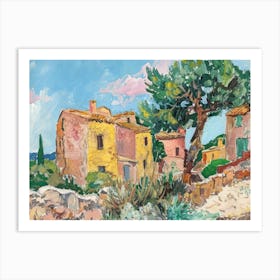 Village Voyage Painting Inspired By Paul Cezanne Art Print