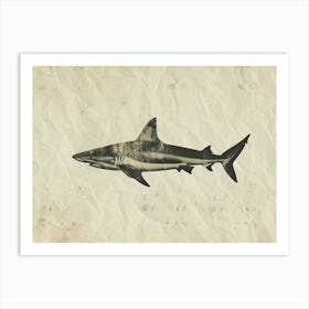 Zebra Shark Silhouette 4 Art Print