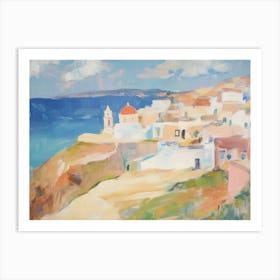 Santorini Greece Coastal Village Art Print