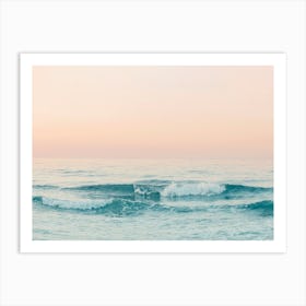 Ocean Waves At Sunset Art Print