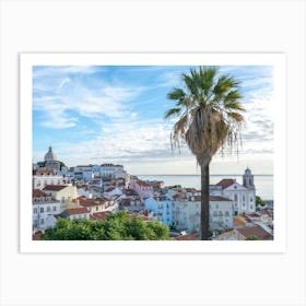 City view of Alfama, Lisbon, Portugal - summer street and travel photography by Christa Stroo Photography Art Print