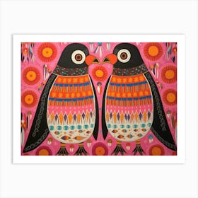 Fairy Penguin 1 Folk Style Animal Illustration Art Print