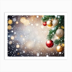 Decorative Snowfall Glow Holiday Tradition Space Festive Light Closeup Decor Season New (2) 2 Art Print