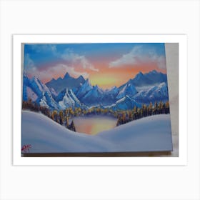 Rocky winter sun Art Print