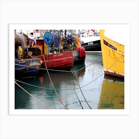 Fishing Boats Docked Póster