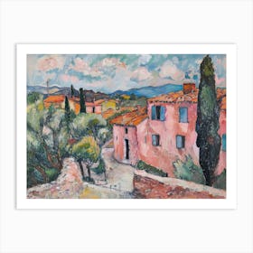 Pink Rustic Charm Painting Inspired By Paul Cezanne Art Print