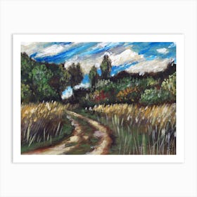 Rural Path - landscape painting Anton Maliar impressionism nature field forest sky living room bedroom art Art Print