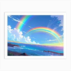 Rainbow Over The Ocean Art Print