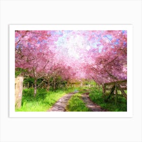 Cherry Blossom Lane Art Print