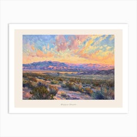 Western Sunset Landscapes Mojave Desert Nevada 4 Poster Art Print