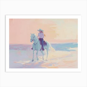 Cowgirl On Horseback Art Print