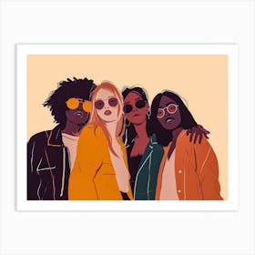 Group Of Women In Sunglasses Art Print