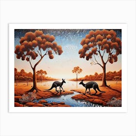 Default Australian Aboriginal Dot Painting Style Art Landscape 0 (3) Art Print