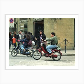 Paninari Riding Scooters In Florence Art Print
