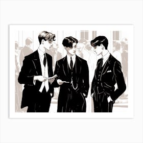 Posh Young Men With A Plan Art Print