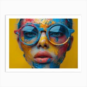 Psychedelic Portrait: Vibrant Expressions in Liquid Emulsion Painter'S Portrait Art Print