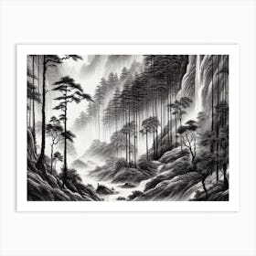Forest : AI Chinese ink art 3 Art Print