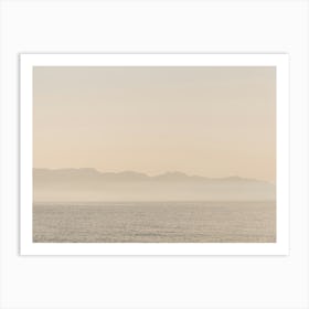 Seascape In Sicily While The Sun Goes Down In Pastel On An Island In The Mediterranean Sea Art Print