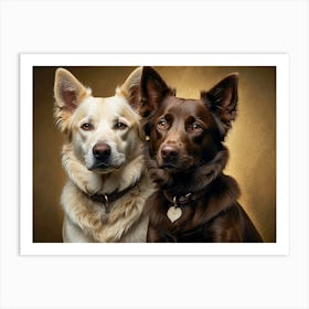 Two Shepherd Dogs Art Print