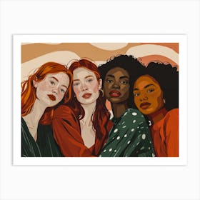 Four Women With Red Hair Art Print