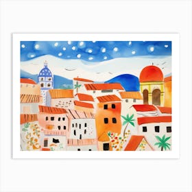 Terni Italy Cute Watercolour Illustration 4 Art Print