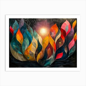 Flames Of Fire, Cubism Art Print