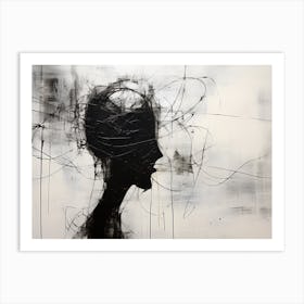 Invisible Threads Abstract Black And White 5 Art Print