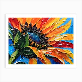 Sunflower Colorful - Ai Art Print