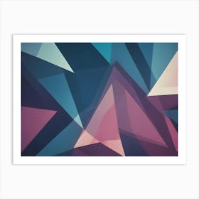 Overlapping Triangles In Cool Toned Hues Create A Modern And Abstract Background Art Print