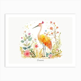 Little Floral Crane 2 Poster Art Print