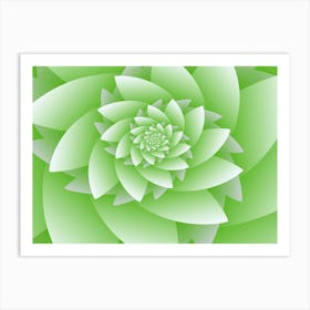 Abstract Green Floral Background Wallpaper With Optical Illusions Art Art Print