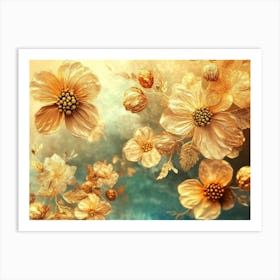 Golden Flowers Art Print