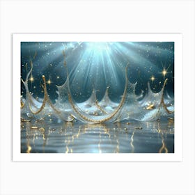 Sparkling golden waves in the sea 13 Art Print