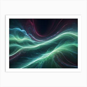 Abstract Swirling, Colorful Lines Creating A Dynamic And Mesmerizing Effect Against A Dark Background Art Print