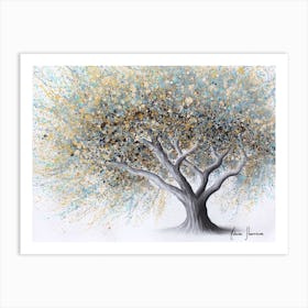 Spotted Teal Tree Art Print