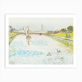 View Of A Canal With A Sailing Ship (1907), Jan Toorop Art Print