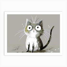 Cat With Big Eyes Art Print