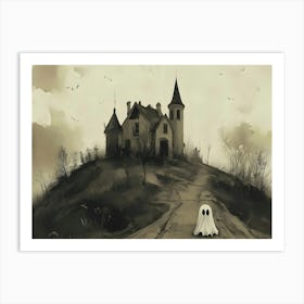 Ghost Haunted House Art Print