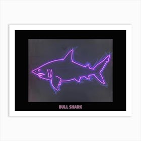 Neon Pink Purple Bull Shark Poster 1 Art Print