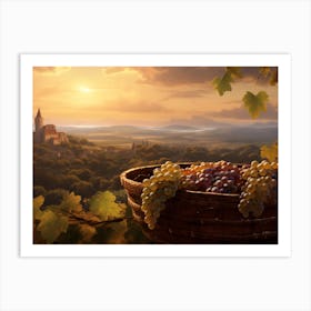 Vineyards At Sunset Art Print