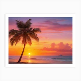 Sunset At The Beach 1 Art Print